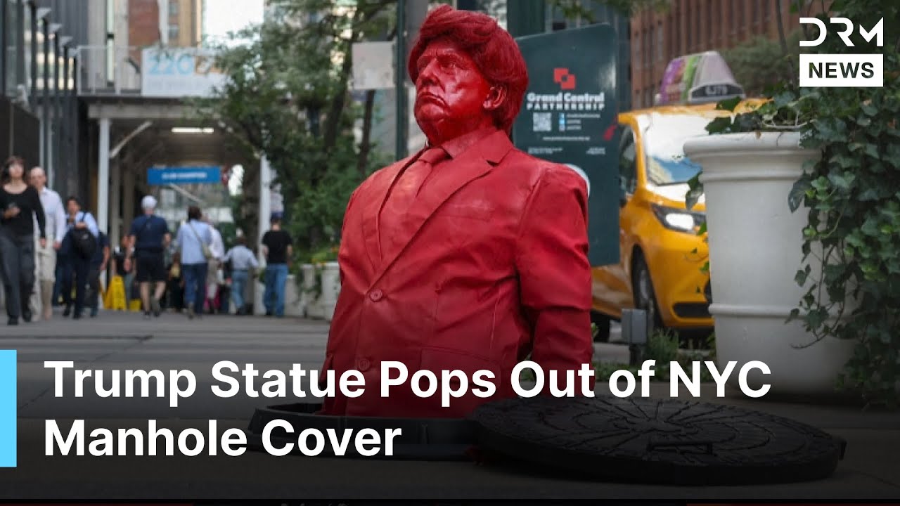 Trump Statue Emerges from NYC Manhole in Shocking Art Installation| DRM News | AC1Z