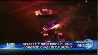Sparks Fly from Truck in HighSpeed Police Chase