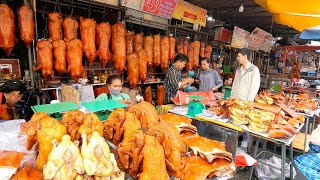 Best Virtual Walking Tour of Cambodian Street Food: Several Scenes of Food Markets and Roast Pigs