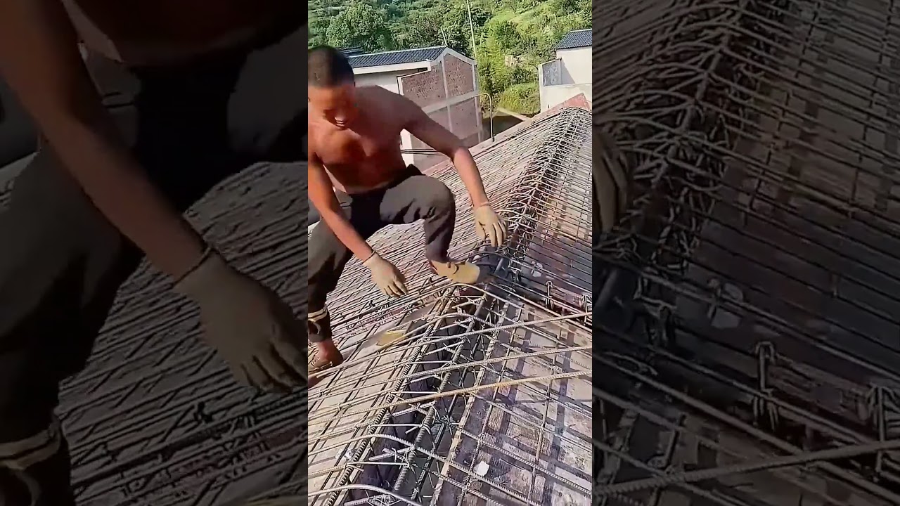 How Steel Bars Are Bent for Secure Slope Roof Construction! 