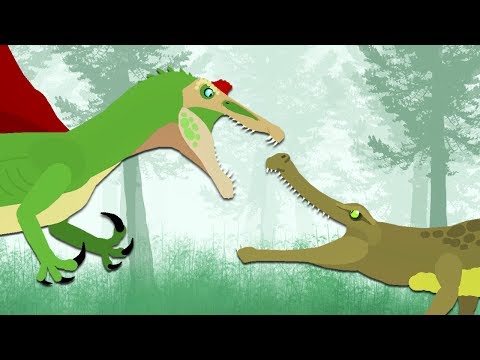 Dinosaurs Cartoons Battles Spinosaurus Vs Sarcosuchus DinoMania 