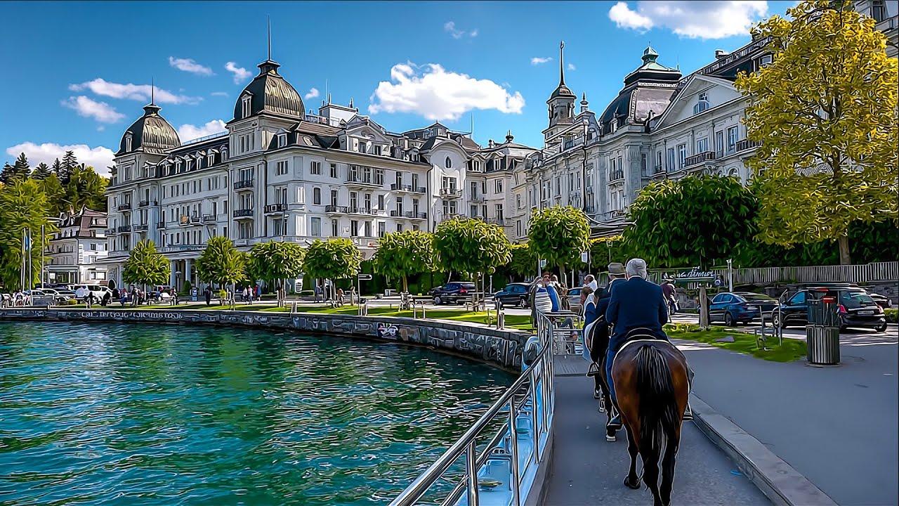 Лучший город в мире для жизни — пешеходная экскурсия по Люцерну в солнечный день🌞