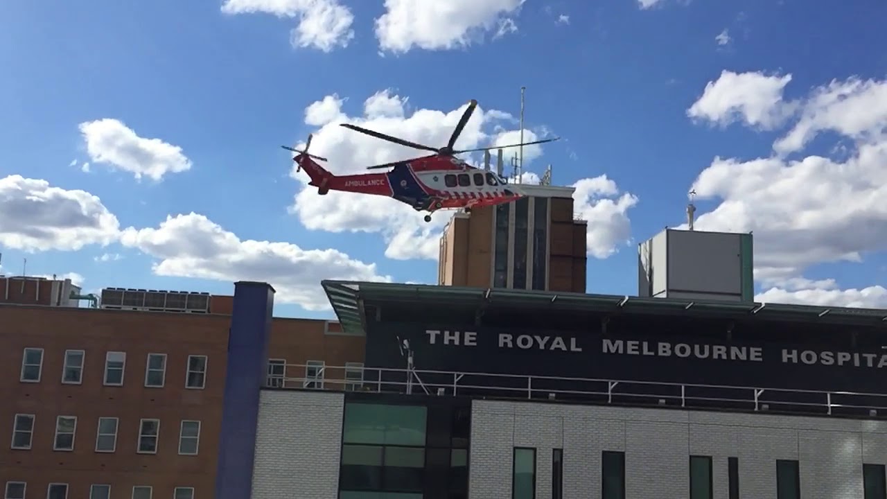 Helicopter Landing on Royal Melbourne Hospital Rooftop Helipad YouTube