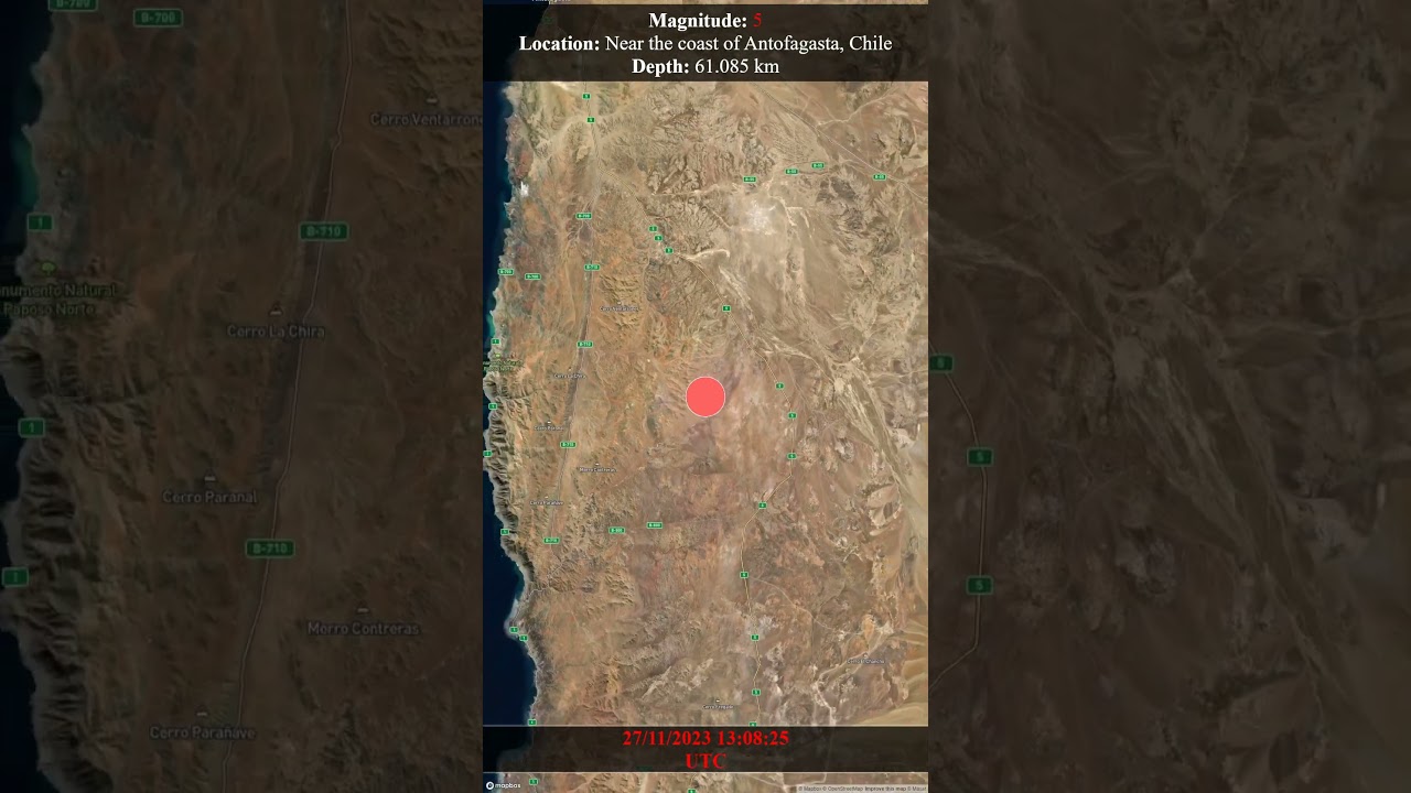 Now :5M Earthquake in Chile #shorts #earthquake