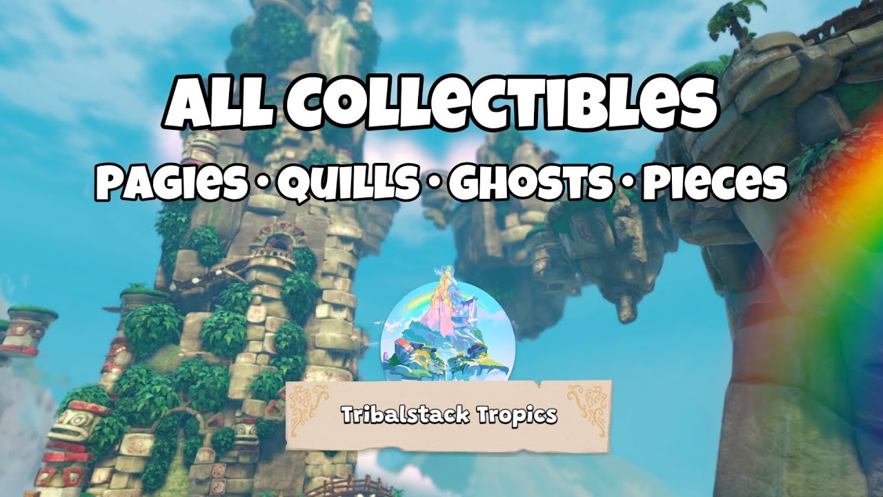 Yooka-Re-Playlee – Tribalstack Tropics 100% Walkthrough – All Pagies, Quills, Ghosts & Treasure