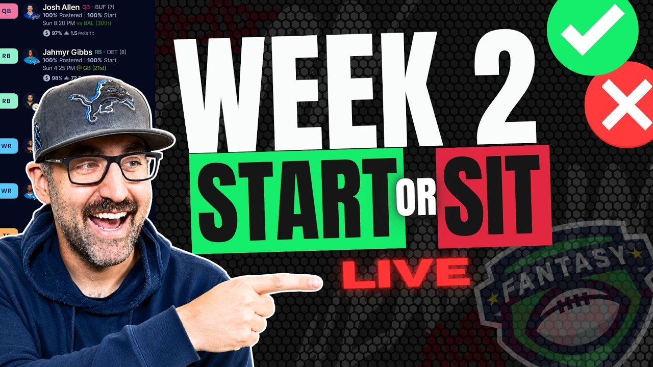 ⁣SET YOUR LINEUP: Week 2 Fantasy Football LIVE Start/Sit Q&A