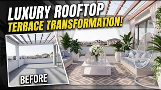 Luxury Rooftop Terrace Transformation | Satisfying Time-Lapse Build