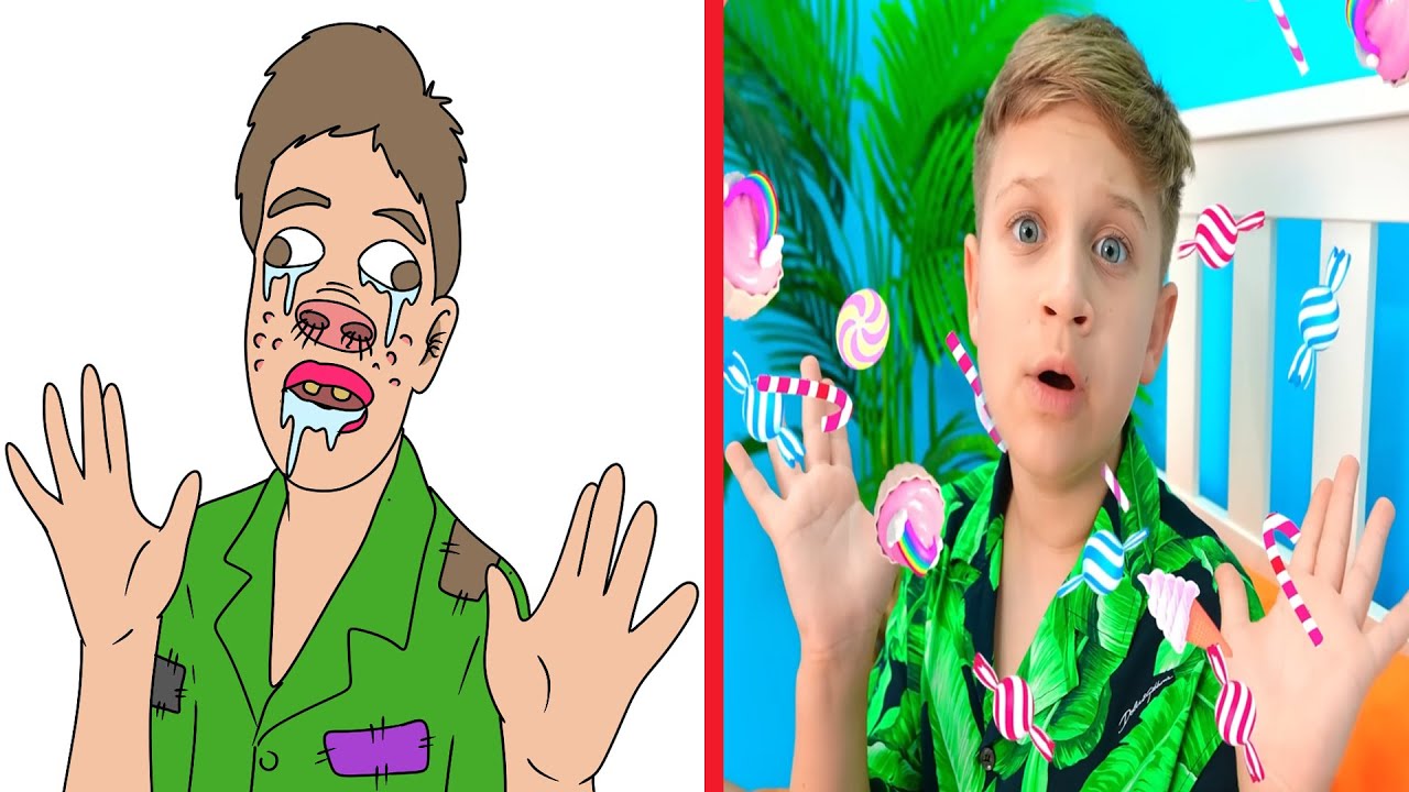 Diana and Roma used candies to make a special car | Funny drawing meme