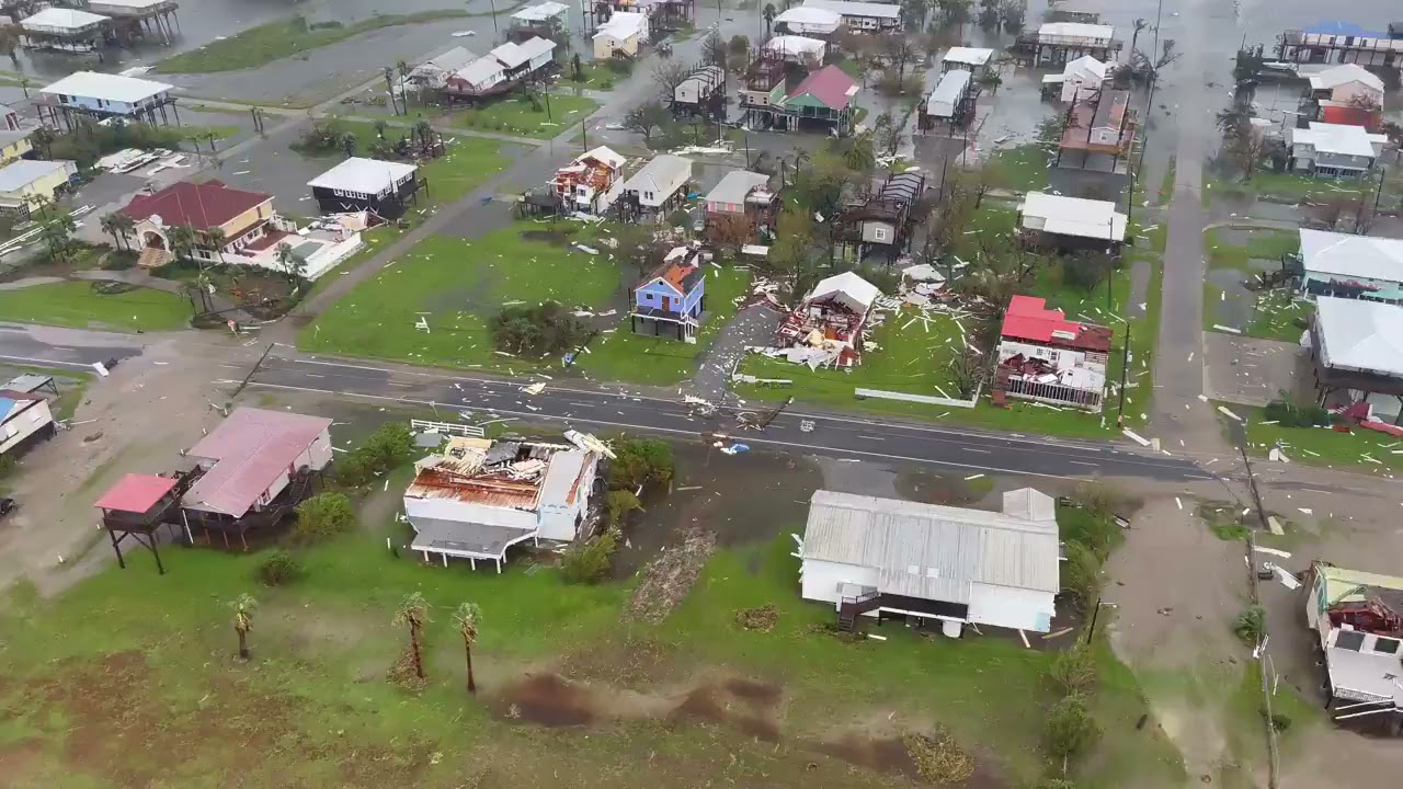 Aerial video of Hurricane Ida damage in Louisiana