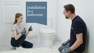 How to lay vinyl flooring around pipes and toilet? Tarkett ICONIK