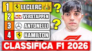 IL MIO PRONOSTICO della CLASSIFICA DI FORMULA 1! - ECCO CHI VINCERÀ IL MONDIALE nel 2026!