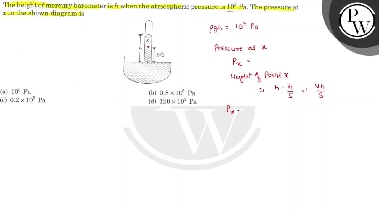 The height of mercury barometer is \( h \) when the atmospheric