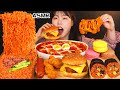 ASMR MUKBANG| 편의점 직접 만든 불닭 떡볶이 양념치킨 김밥 디저트 먹방 & 레시피 FRIED CHICKEN AND Tteokbokki EATING