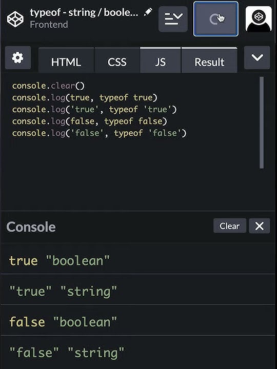 5 typeof string boolean javascript frontend take it easy 