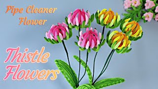 💖 How to Make a Thistle Flower with Velvet Wire 🎨 | Easy Handmade Idea for Everyone 🌷
