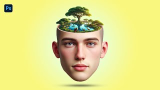 Hollow Head Effect With Small Island Nature In Photoshop| Photoshop Tutorial |Creative Idea