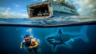 US Navy Sailors' TERRIFYING Battle Against MAN-EATING Sharks Around An Aircraft Carrier