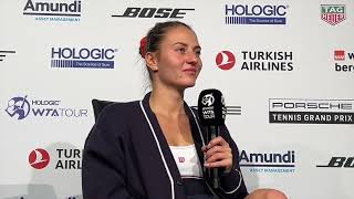 Marta Kostyuk Stuttgart final press conference after loss to Elena Rybakina