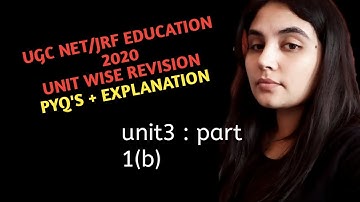 REVISION FOR NTA UGC NET EDUCATION 2020/2021. UNIT 3 PART 1 (B)