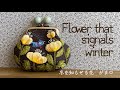 〈Flower that signals winter／冬を知らせる花　がま口〉nomaruの森に冬を知らせるお花が咲きました〜鳥さん達は冬支度で大忙しです〜