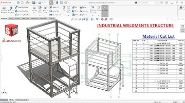 ☑️Solidworks weldments industrial steel frame structure