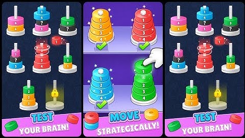 Hanoi Tower - Color Sort 3d Game — Mobile Game | Gameplay Android