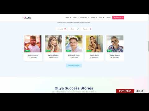 Ollya - Dating and Community Site React Js Template dating dating template