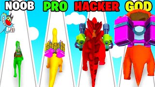 NOOB vs PRO vs HACKER | Dino Run Battle | With Oggy And Jack | Rock Indian Gamer |