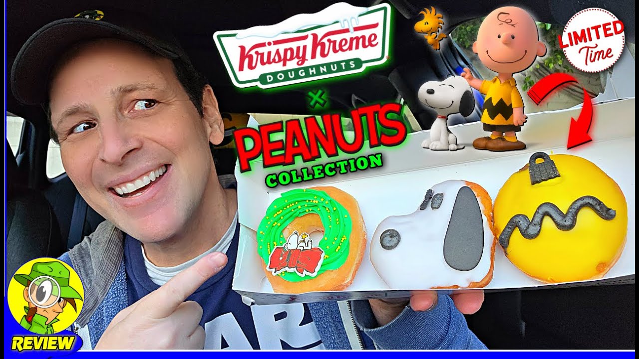 Krispy Kreme® X Peanuts Christmas Donut Collection Review 🍩🥜🐶 All 3 Flavors! 🤩 Peep THIS Out! 🕵️‍♂️
