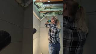 Full Basement Makeover Part 7 | DIY Home Remodel on a Budget | Getting Ready to Insulate Bathroom