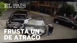 Camioneta interrumpe un asalto en Ciudad de México