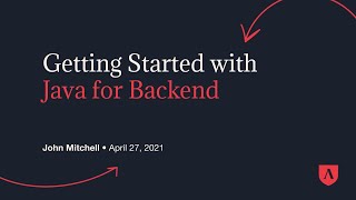 Getting Started with Java for Backend