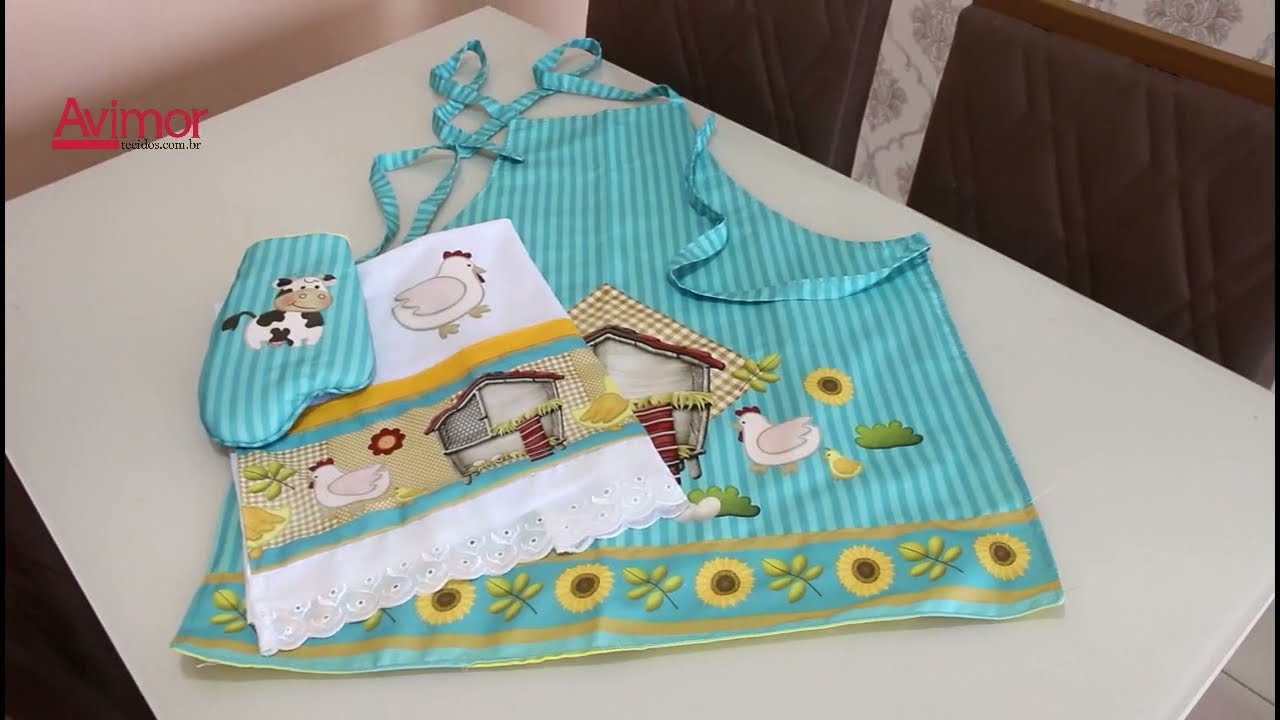 Aula 01 kit Cozinha Como Fazer um avental para cozinha com tecido impermeável Avimor Tecidos