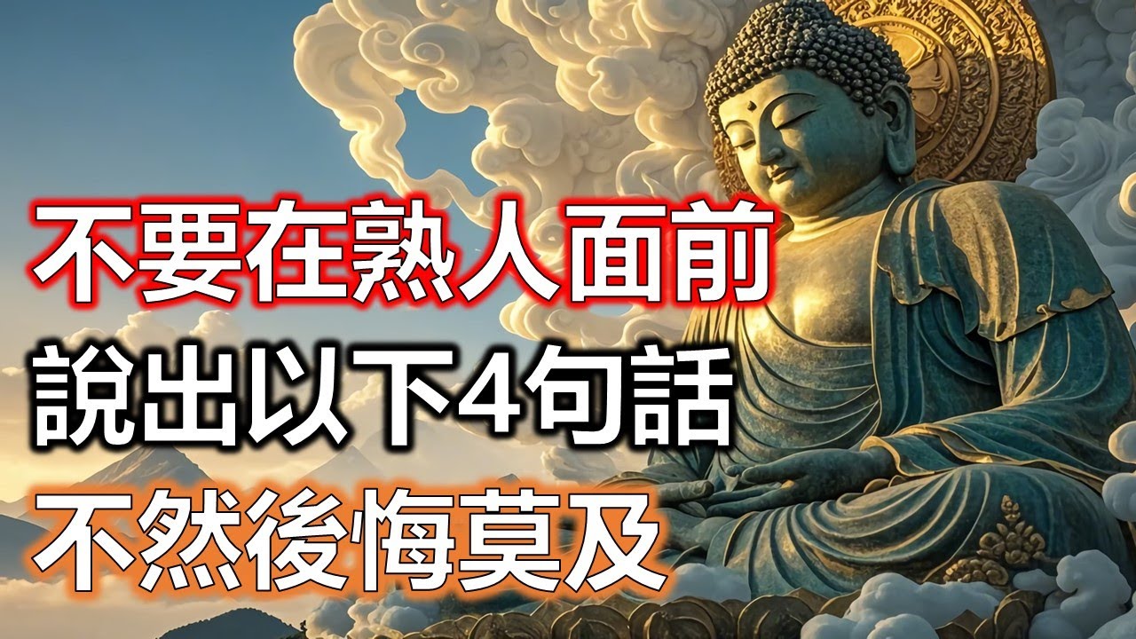 永遠不要在熟人面前，說出以下4句話，不然後悔莫及#風水#因果#智慧