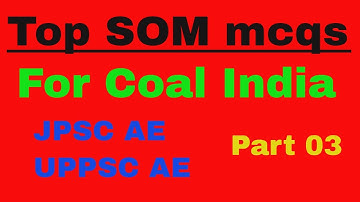 SOM mcq | Strength of materials mcq | for coal India | part - 03 #CIL #SOM #mcq