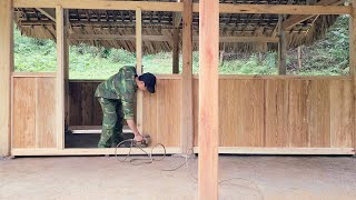 Build a wooden cabin kitchen, 3 days of construction and assembly of wooden walls | Nông Văn Bình