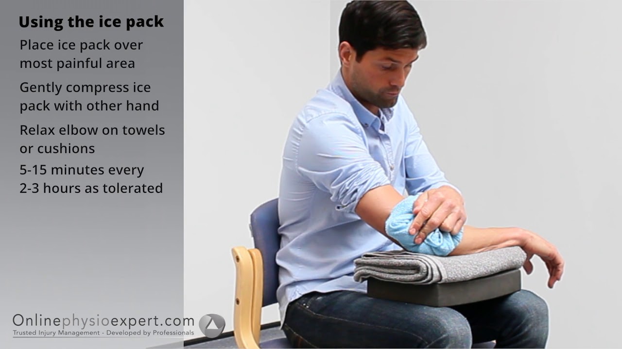 Elbow pain relief ice treatment R YouTube