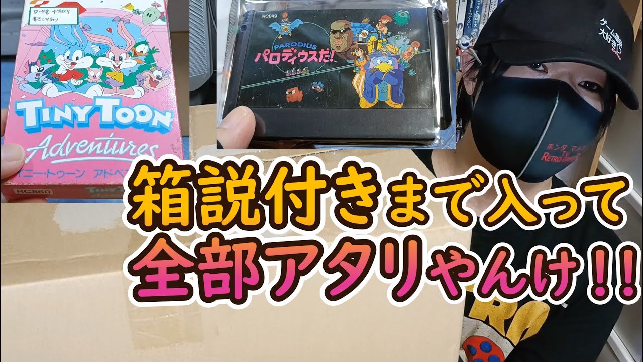 The contents of the 7800 yen lucky box containing 20 Famicom games