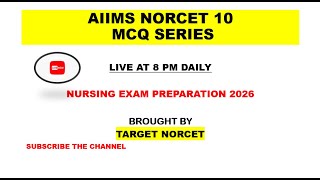 NORCET 10 EXAM PREPARATION | LIVE AT 8 PM DAILY |ENT|OPTHALMOLOGY|AHN| SUBSCRIBE TO GET NOTIFIED