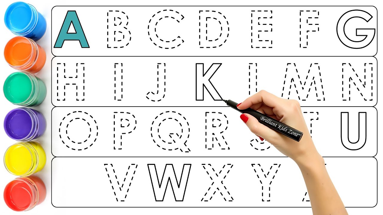 ABC Song for Kids | A to Z Capital Letters | Learn Alphabet with Dotted Writing 