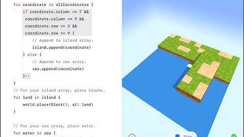 Island Builder - Swift Playgrounds Learn to Code 2 with Explanation