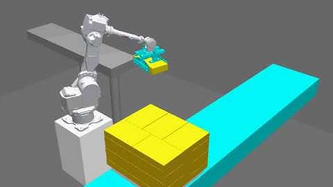 Brenner-Fiedler 3D Robot Simulation 50lb Sack Palletizing