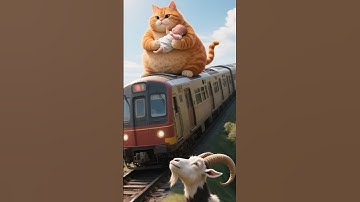 Orange cat with baby story video cartoon ai animation animal goat #aicat