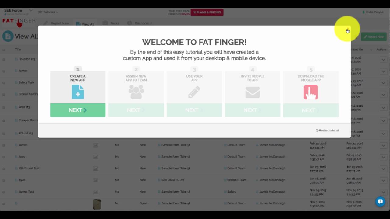 FAT FINGER welcome walkthrough video