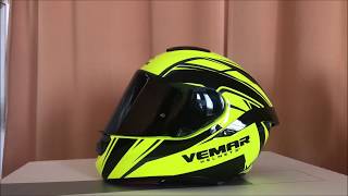 Vemar Hurricane Spark Yellowblack With Dark Tint Visor Helmet