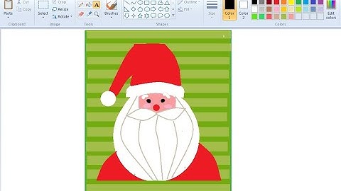 How to draw in computer || Microsoft paint || Happy Christmas Santa Card Drawing