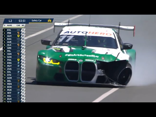 pro GT3 drivers being pros at crashing for 9 minutes straight (DTM Norisring 2022 Race 1) class=