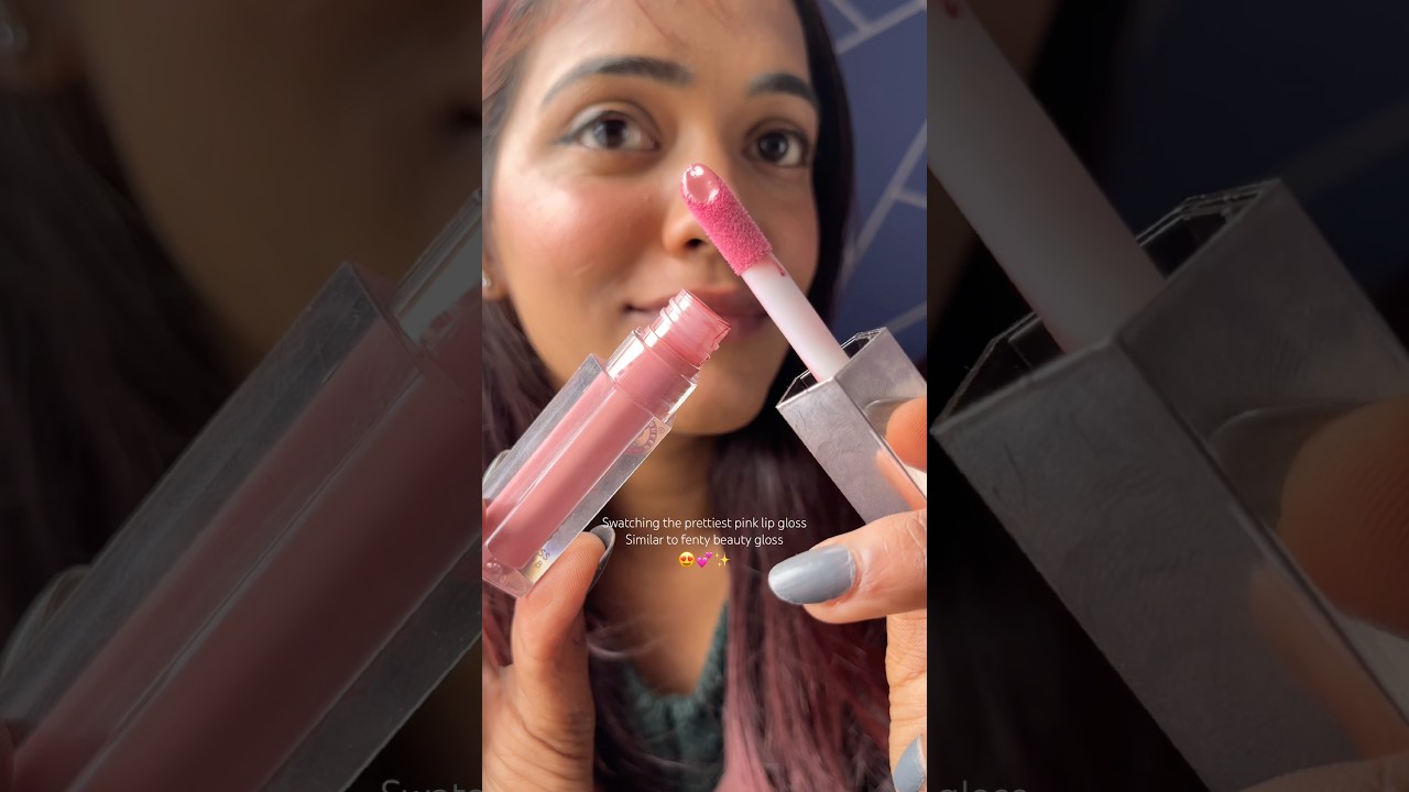Prettiest pink lip gloss i swear😍✨💕.         
