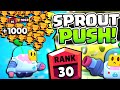 +1000 TROPHIES AT ONCE WITH NEW BRAWLER SPROUT!! SPROUT RANK 30 PUSH!