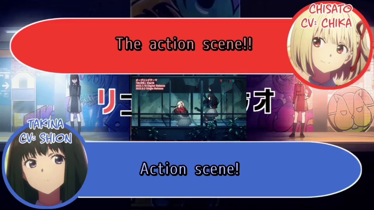 [Eng Subs] Chika-san and Shion-san's reaction to the Lycoris Recoil opening